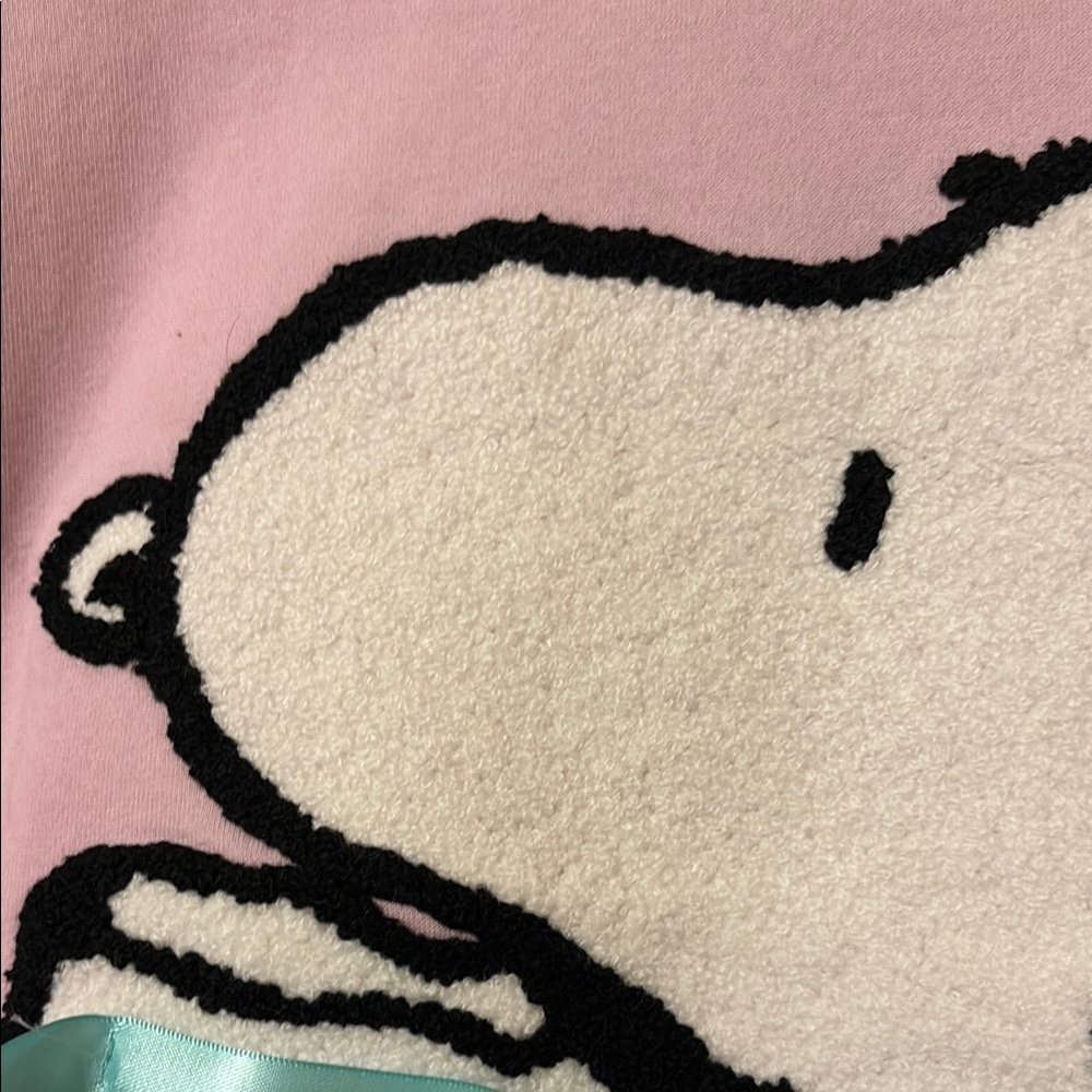 NWT Peanuts Pink Sweatshirt with Snoopy and Blue Bow - Picture 6 of 10
